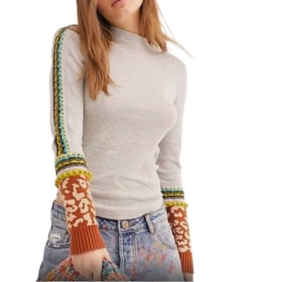 Free People Switch IT UP Thermal small in grey long sleeve top waffle knit - Picture 10 of 10